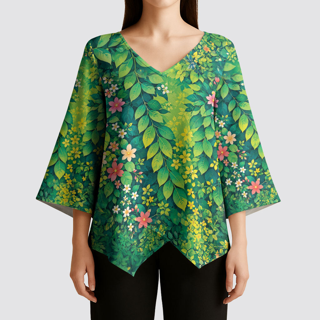 Polynesian Enchanted Mother Nature Costume Kimono Sleeve Blouse