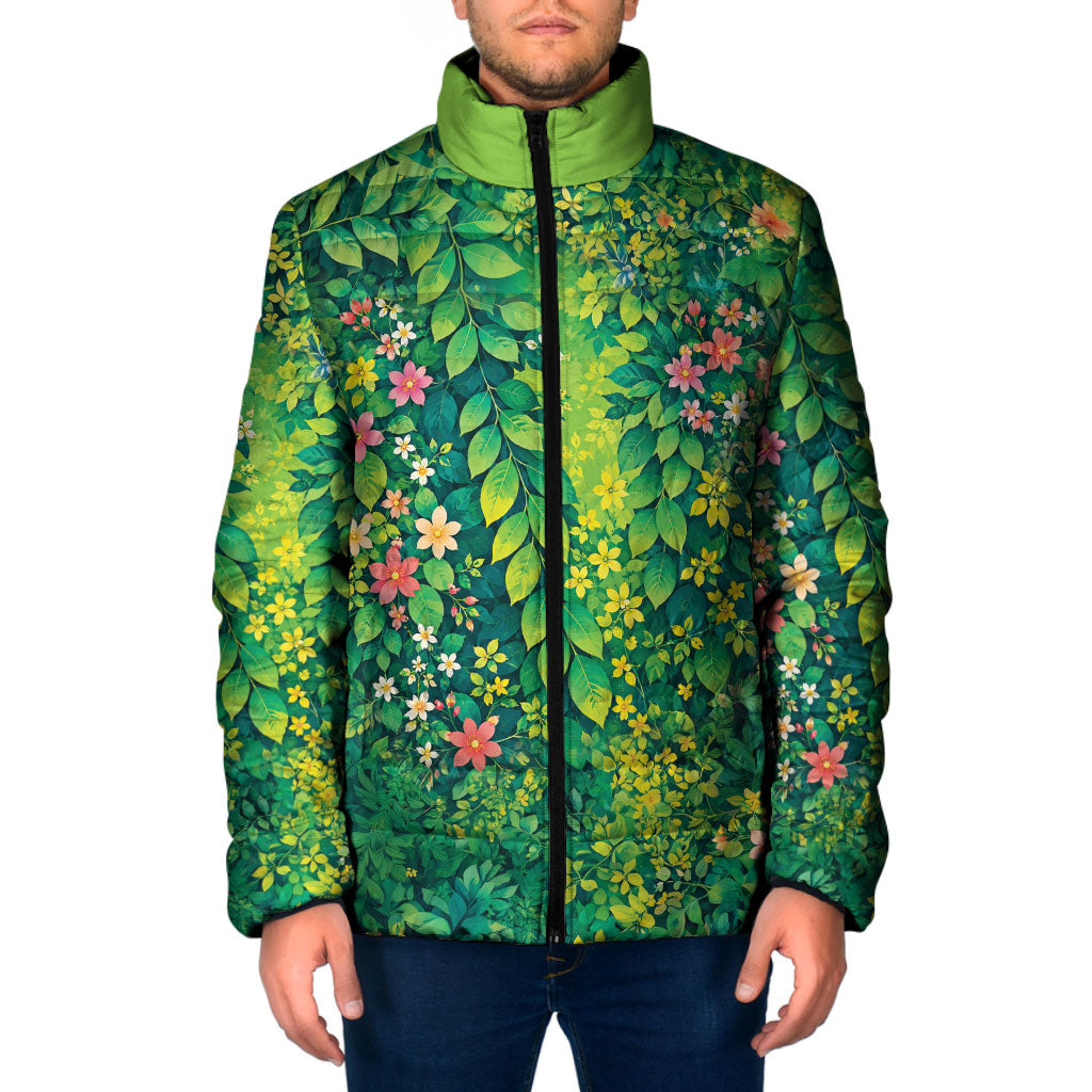 Polynesian Enchanted Mother Nature Costume Padded Jacket LT05 Men Green - Polynesian Pride