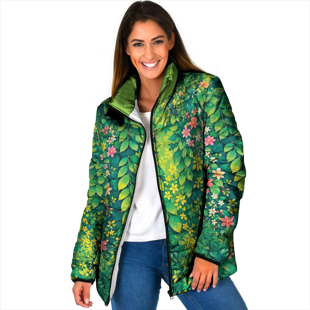 Polynesian Enchanted Mother Nature Costume Padded Jacket LT05 Women Green - Polynesian Pride