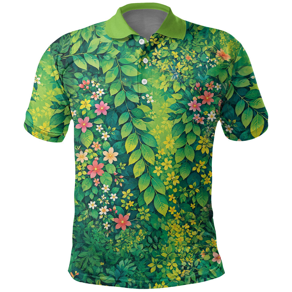 Polynesian Enchanted Mother Nature Costume Polo Shirt LT05 Green - Polynesian Pride