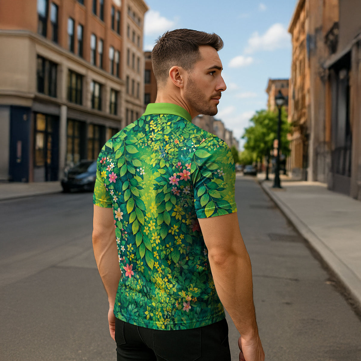 Polynesian Enchanted Mother Nature Costume Zipper Polo Shirt
