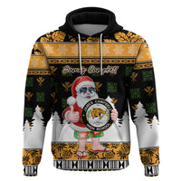Custom Hawaii James Campbell High School Christmas Hoodie Tropical Santa Claus LT05 Pullover Hoodie Black - Polynesian Pride