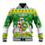 Custom Hawaii Kaimuki High School Christmas Baseball Jacket Tropical Santa Claus LT05 Unisex Green - Polynesian Pride