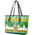 Custom Hawaii Kaimuki High School Christmas Leather Tote Bag Tropical Santa Claus LT05 - Polynesian Pride