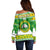 Custom Hawaii Kaimuki High School Christmas Off Shoulder Sweater Tropical Santa Claus LT05 - Polynesian Pride