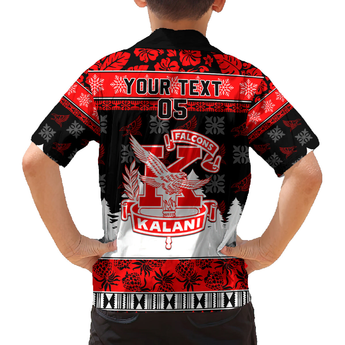 Custom Hawaii Kalani High School Christmas Family Matching Tank Maxi Dress and Hawaiian Shirt Tropical Santa Claus LT05 - Polynesian Pride