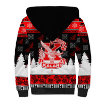 Custom Hawaii Kalani High School Christmas Sherpa Hoodie Tropical Santa Claus LT05 - Polynesian Pride