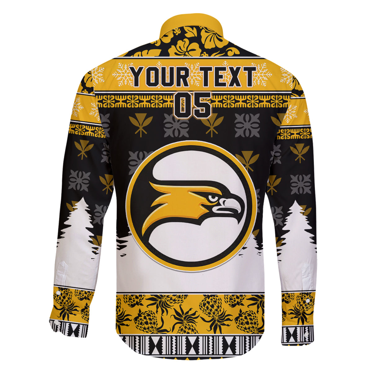 Custom Hawaii Nanakuli High and Intermediate School Christmas Family Matching Off Shoulder Long Sleeve Dress and Hawaiian Shirt Tropical Santa Claus LT05 - Polynesian Pride