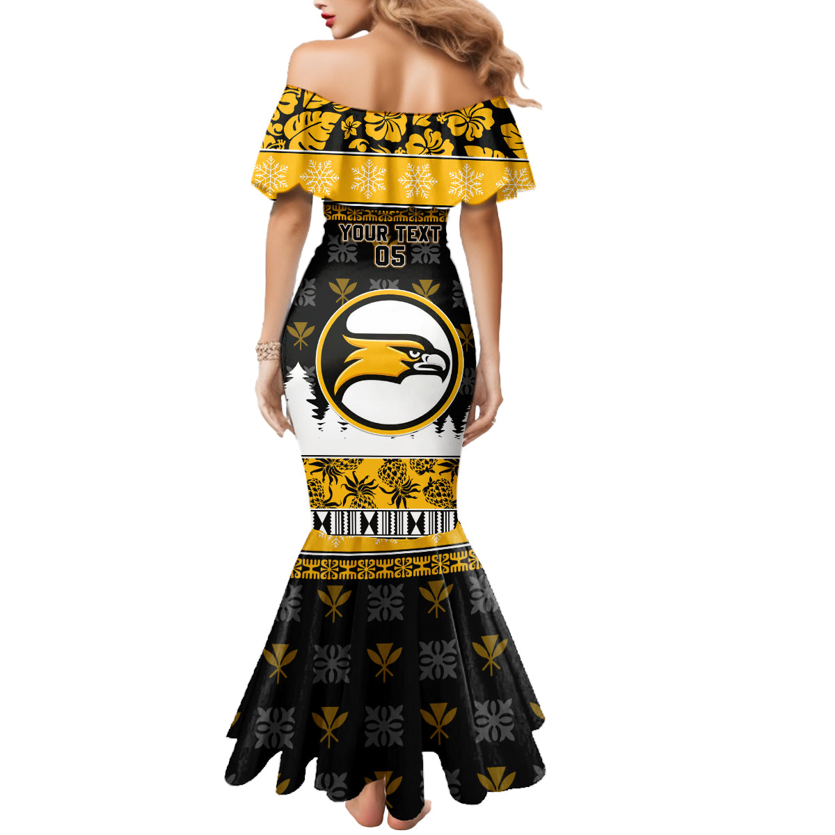 Custom Hawaii Nanakuli High and Intermediate School Christmas Mermaid Dress Tropical Santa Claus LT05 - Polynesian Pride