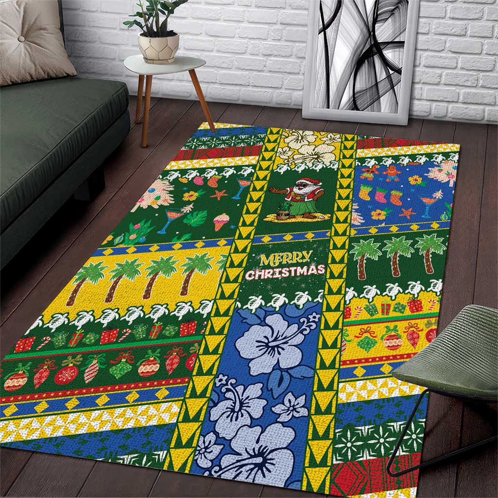 Solomon Islands Christmas Area Rug Festive Beach Vibes - Polynesian Pride