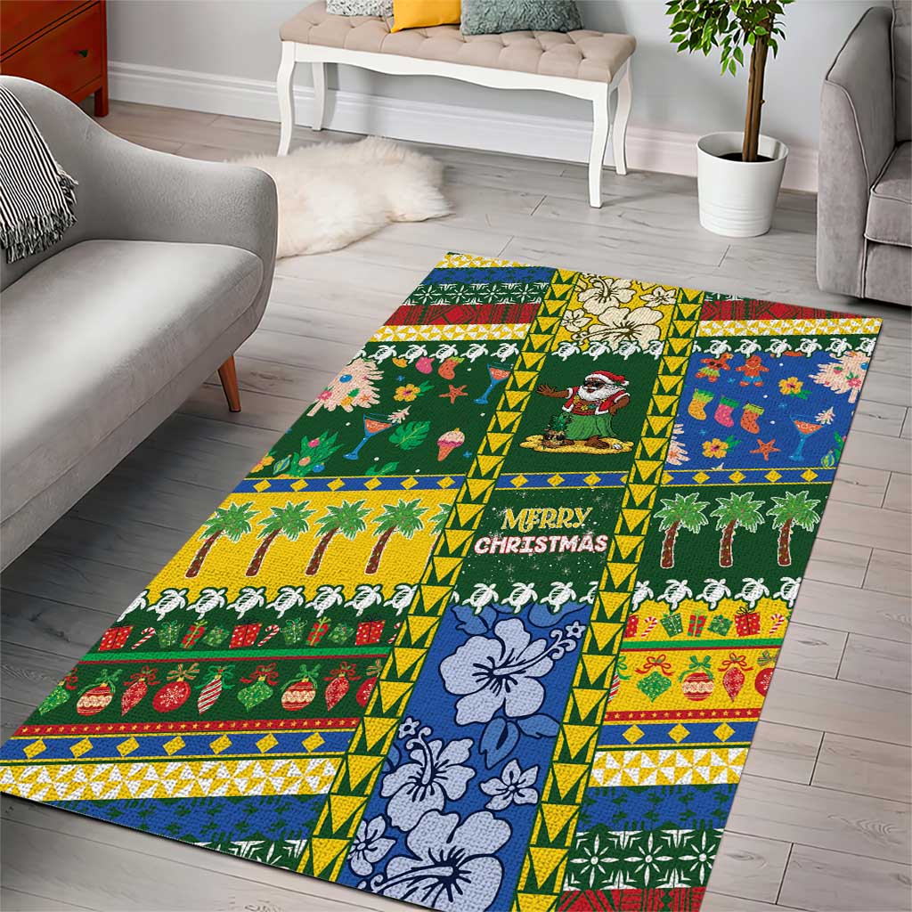 Solomon Islands Christmas Area Rug Festive Beach Vibes - Polynesian Pride