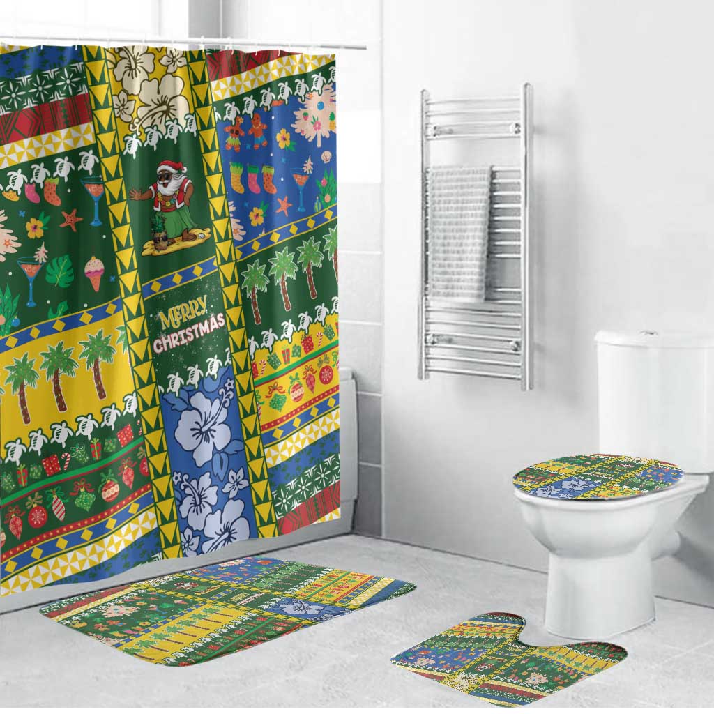 Solomon Islands Christmas Bathroom Set Festive Beach Vibes - Polynesian Pride