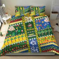 Solomon Islands Christmas Bedding Set Festive Beach Vibes - Polynesian Pride