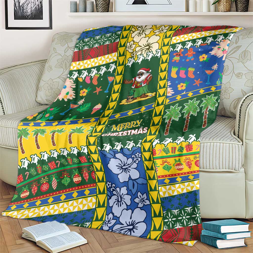 Solomon Islands Christmas Blanket Festive Beach Vibes - Polynesian Pride