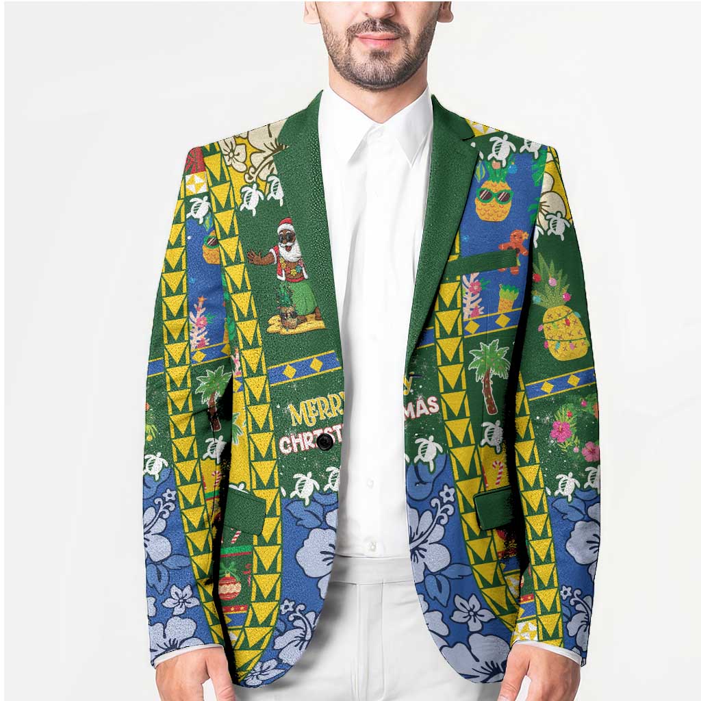 Solomon Islands Christmas Blazer Festive Beach Vibes - Polynesian Pride