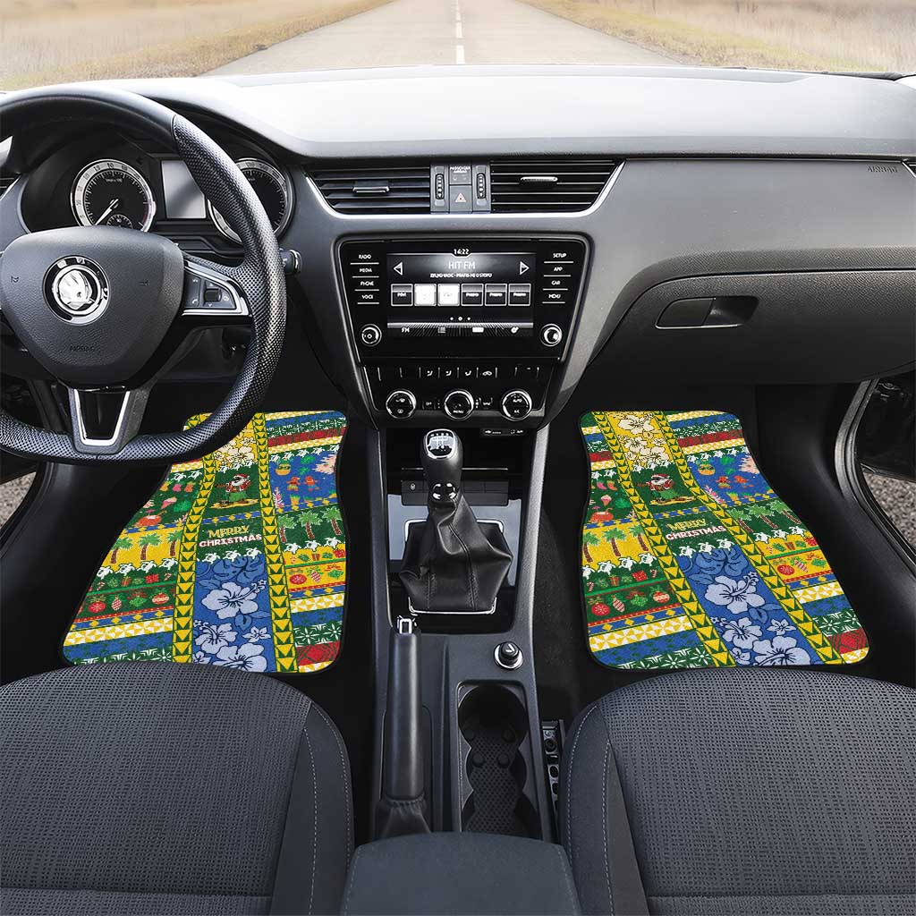 Solomon Islands Christmas Car Mats Festive Beach Vibes - Polynesian Pride