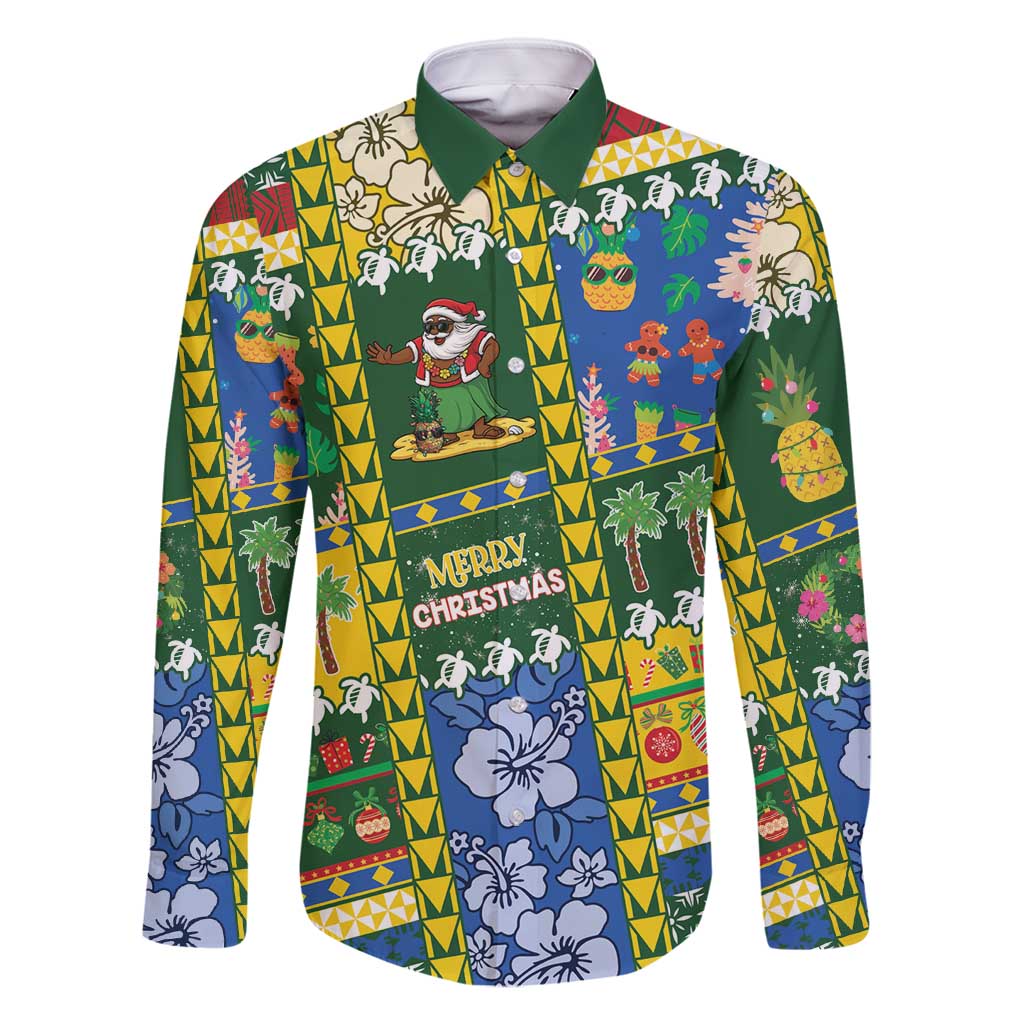 Solomon Islands Christmas Family Matching Mermaid Dress and Hawaiian Shirt Festive Beach Vibes - Polynesian Pride