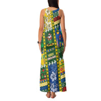Solomon Islands Christmas Family Matching Tank Maxi Dress and Hawaiian Shirt Festive Beach Vibes - Polynesian Pride