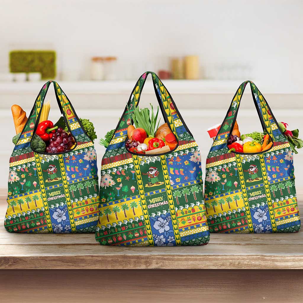 Solomon Islands Christmas Grocery Bag Festive Beach Vibes - Polynesian Pride