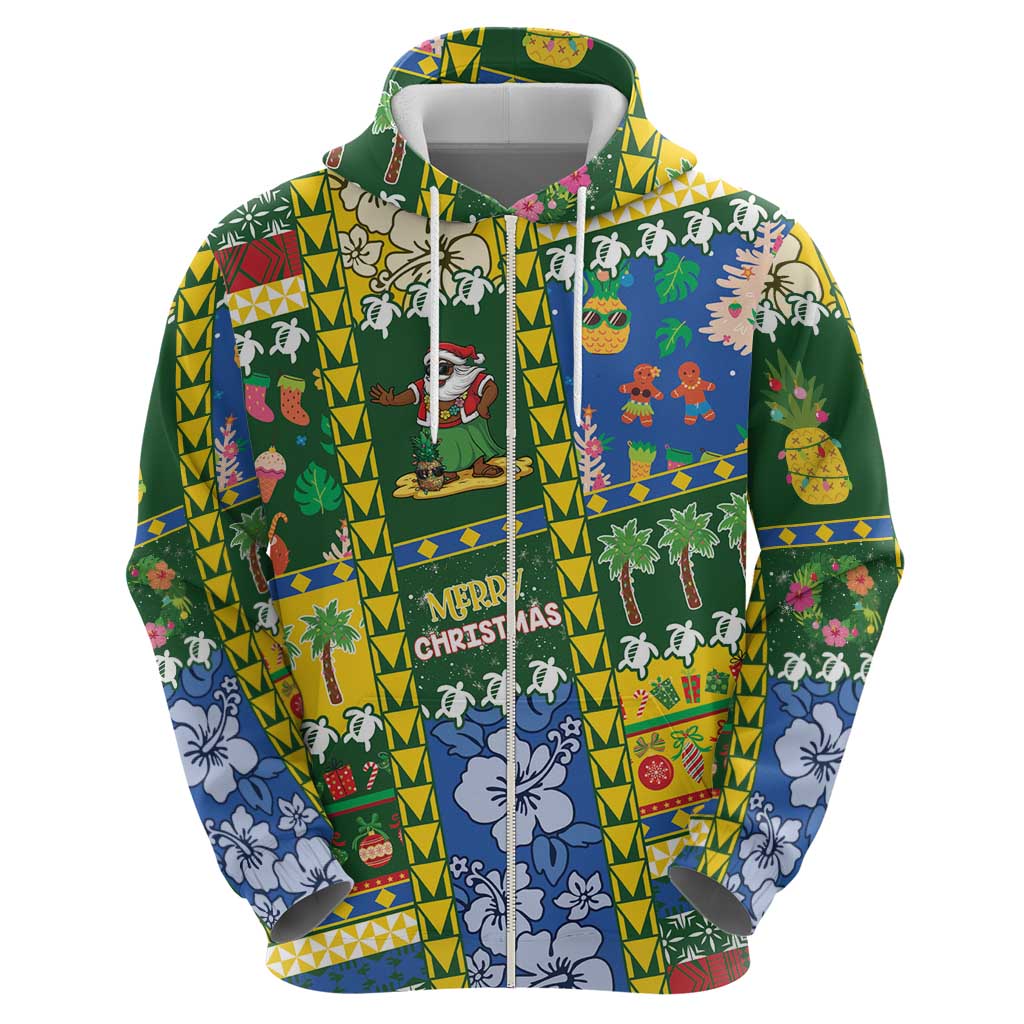 Solomon Islands Christmas Hoodie Festive Beach Vibes - Polynesian Pride