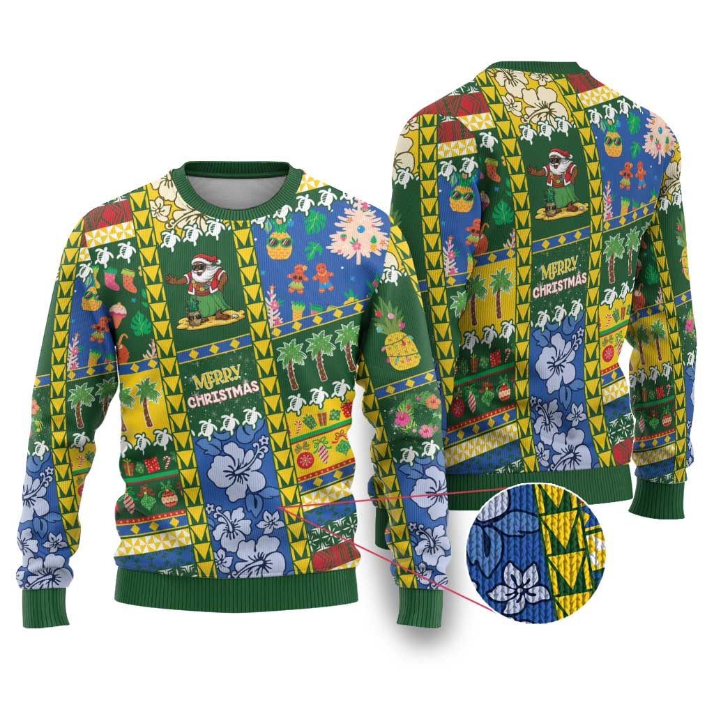 Solomon Islands Christmas Ugly Christmas Sweater Festive Beach Vibes - Polynesian Pride