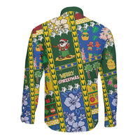 Solomon Islands Christmas Long Sleeve Button Shirt Festive Beach Vibes - Polynesian Pride