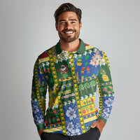 Solomon Islands Christmas Long Sleeve Polo Shirt Festive Beach Vibes - Polynesian Pride
