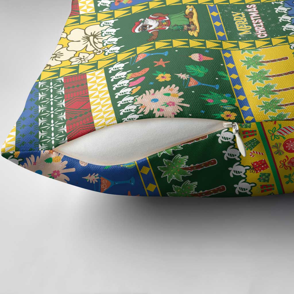 Solomon Islands Christmas Pillow Cover Festive Beach Vibes - Polynesian Pride