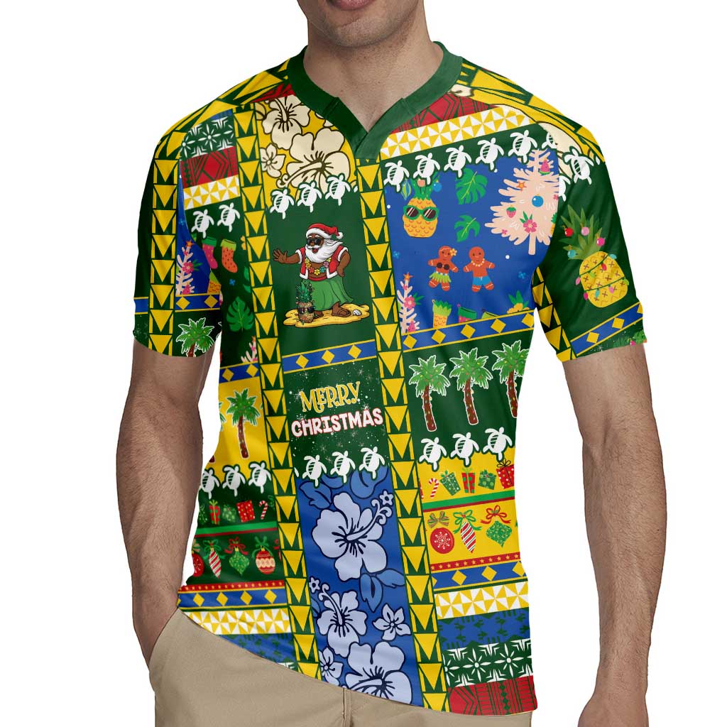 Solomon Islands Christmas Rugby Jersey Festive Beach Vibes - Polynesian Pride