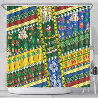 Solomon Islands Christmas Shower Curtain Festive Beach Vibes - Polynesian Pride