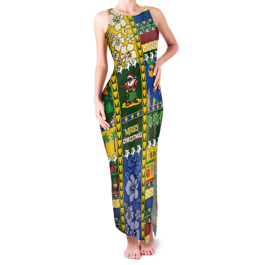 Solomon Islands Christmas Tank Maxi Dress Festive Beach Vibes - Polynesian Pride