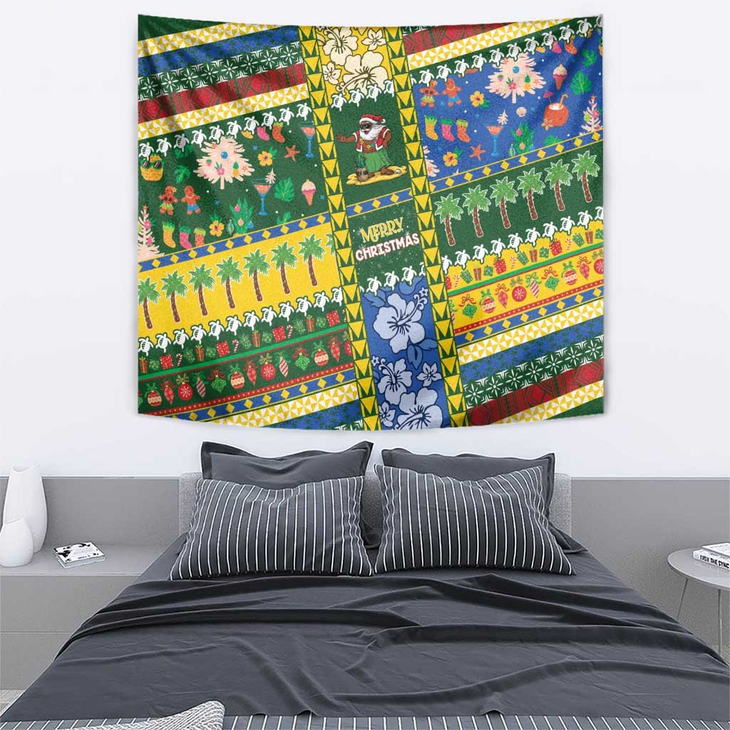 Solomon Islands Christmas Tapestry Festive Beach Vibes - Polynesian Pride