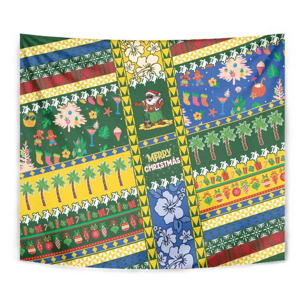 Solomon Islands Christmas Tapestry Festive Beach Vibes - Polynesian Pride