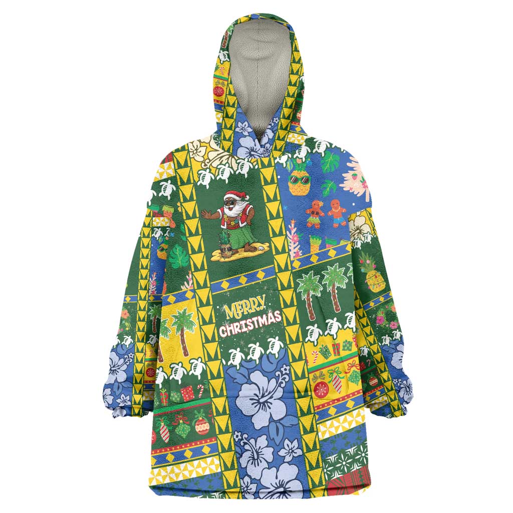 Solomon Islands Christmas Wearable Blanket Hoodie Festive Beach Vibes - Polynesian Pride