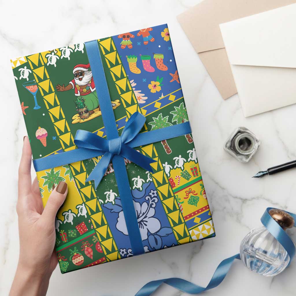 Solomon Islands Christmas Wrapping Paper Festive Beach Vibes - Polynesian Pride