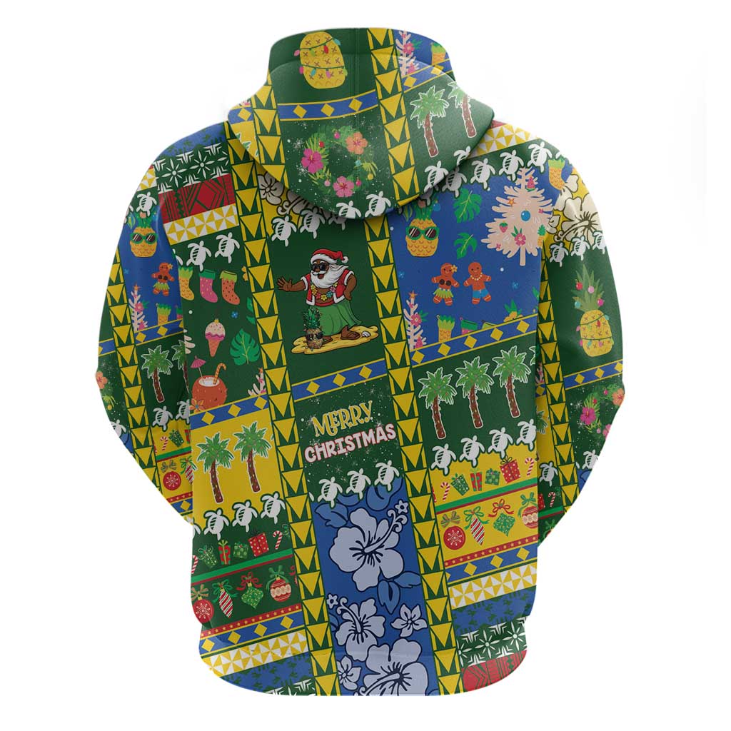 Solomon Islands Christmas Zip Hoodie Festive Beach Vibes - Polynesian Pride