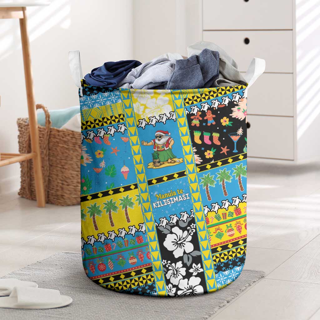 Tuvalu Christmas Laundry Basket Festive Beach Vibes - Polynesian Pride
