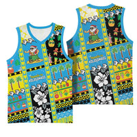 Tuvalu Christmas Basketball Jersey Festive Beach Vibes - Polynesian Pride