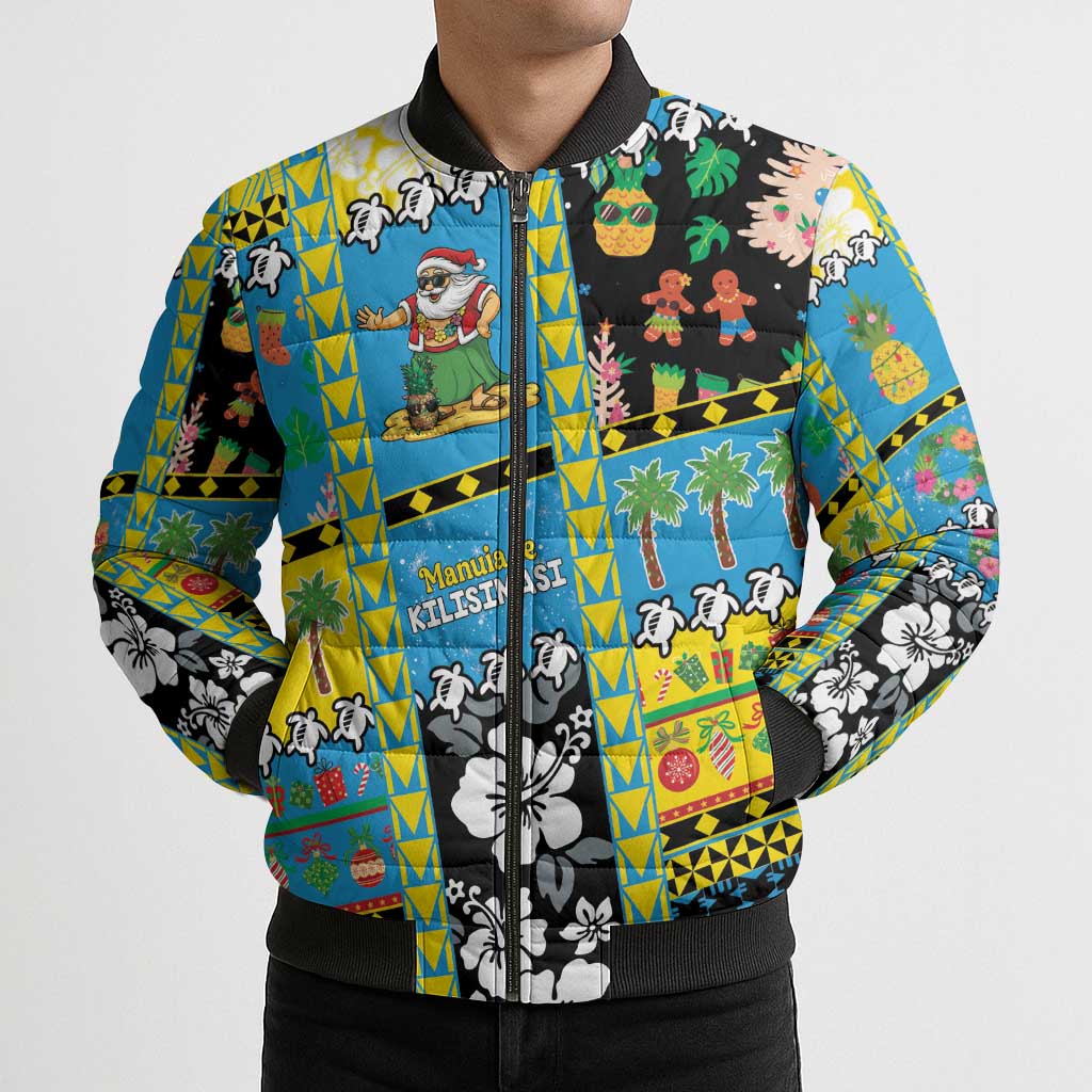 Tuvalu Christmas Bomber Puffer Jacket Festive Beach Vibes - Polynesian Pride