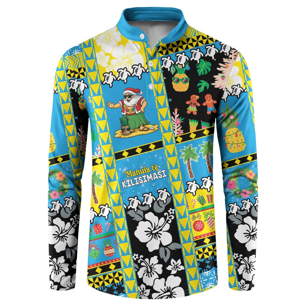 Tuvalu Christmas Button Sweatshirt Festive Beach Vibes - Polynesian Pride