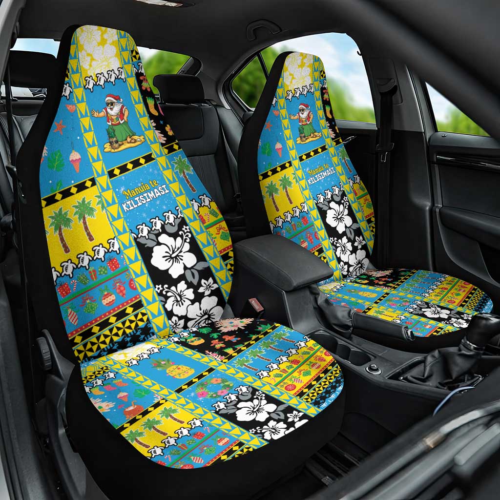 Tuvalu Christmas Car Seat Cover Festive Beach Vibes - Polynesian Pride