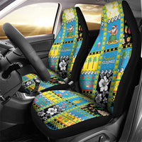 Tuvalu Christmas Car Seat Cover Festive Beach Vibes - Polynesian Pride
