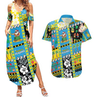 Tuvalu Christmas Couples Matching Summer Maxi Dress and Hawaiian Shirt Festive Beach Vibes - Polynesian Pride