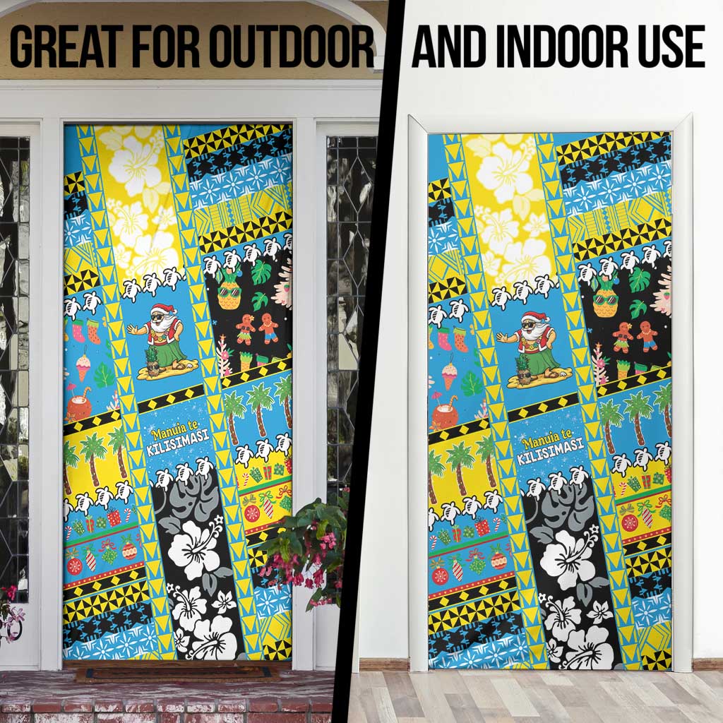 Tuvalu Christmas Door Cover Festive Beach Vibes - Polynesian Pride