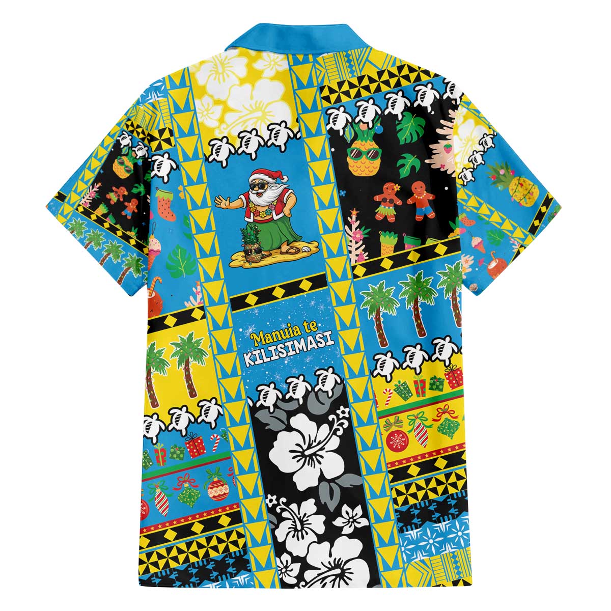 Tuvalu Christmas Family Matching Off The Shoulder Long Sleeve Dress and Hawaiian Shirt Festive Beach Vibes - Polynesian Pride