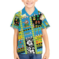 Tuvalu Christmas Family Matching Tank Maxi Dress and Hawaiian Shirt Festive Beach Vibes - Polynesian Pride