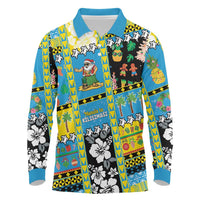 Tuvalu Christmas Long Sleeve Polo Shirt Festive Beach Vibes - Polynesian Pride