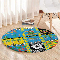 Tuvalu Christmas Round Carpet Festive Beach Vibes - Polynesian Pride
