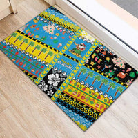 Tuvalu Christmas Rubber Doormat Festive Beach Vibes - Polynesian Pride