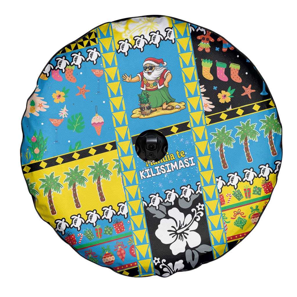 Tuvalu Christmas Spare Tire Cover Festive Beach Vibes - Polynesian Pride